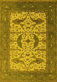 Oriental Yellow Industrial Rug, urb1649yw