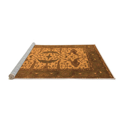 Sideview of Machine Washable Oriental Orange Industrial Area Rugs, wshurb1649org