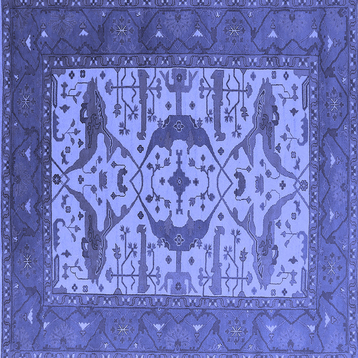 Square Machine Washable Oriental Blue Industrial Rug, wshurb1649blu
