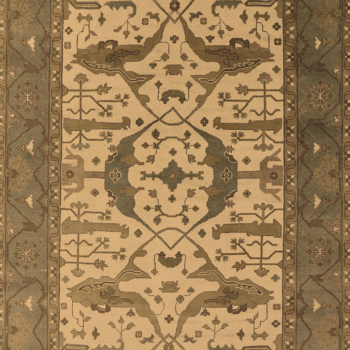 Machine Washable Oriental Brown Industrial Rug, wshurb1649brn