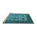 Sideview of Machine Washable Oriental Light Blue Industrial Rug, wshurb1649lblu