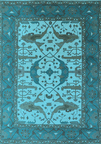 Oriental Light Blue Industrial Rug, urb1649lblu