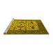 Sideview of Machine Washable Oriental Yellow Industrial Rug, wshurb1649yw