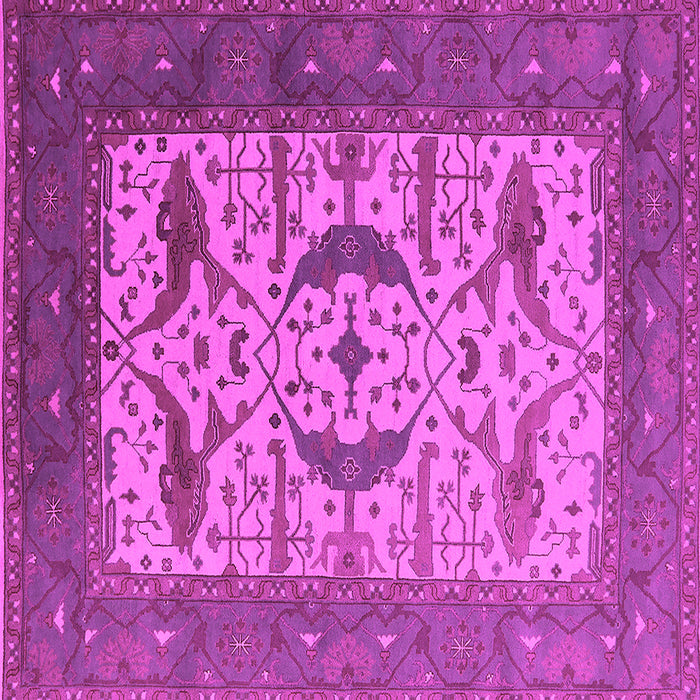 Square Machine Washable Oriental Pink Industrial Rug, wshurb1649pnk