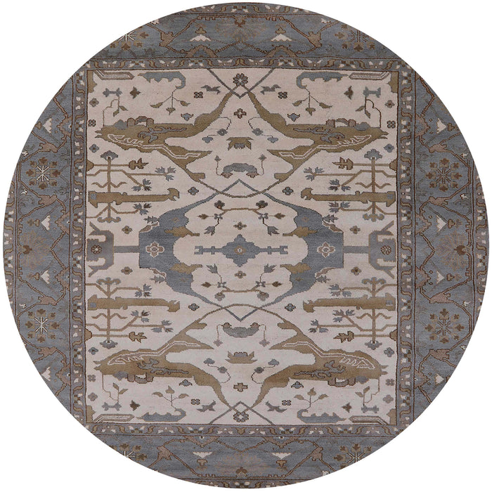 Round Machine Washable Industrial Modern Rosy Brown Pink Rug, wshurb1650