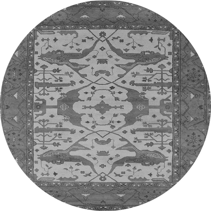 Round Machine Washable Oriental Gray Industrial Rug, wshurb1650gry
