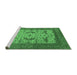 Sideview of Machine Washable Oriental Emerald Green Industrial Area Rugs, wshurb1650emgrn