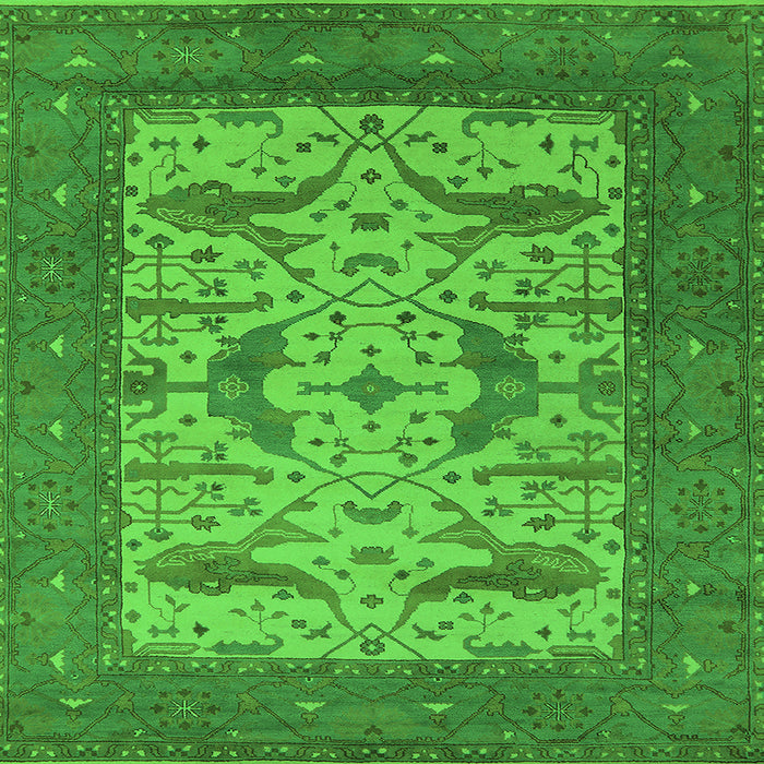 Square Oriental Green Industrial Rug, urb1650grn