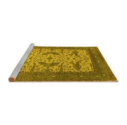 Sideview of Machine Washable Oriental Yellow Industrial Rug, wshurb1650yw