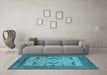 Machine Washable Oriental Light Blue Industrial Rug in a Living Room, wshurb1650lblu