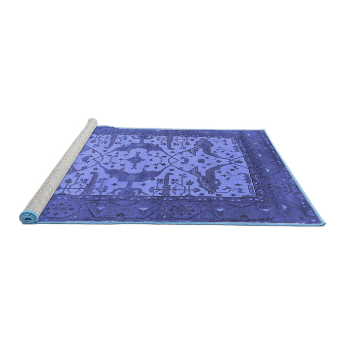 Sideview of Machine Washable Oriental Blue Industrial Rug, wshurb1650blu