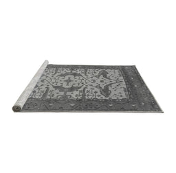 Sideview of Machine Washable Oriental Gray Industrial Rug, wshurb1650gry