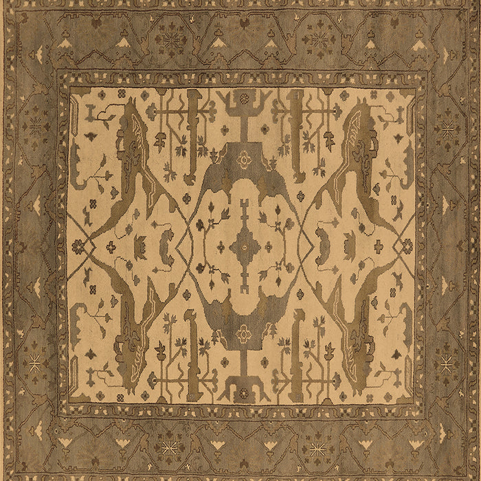 Square Oriental Brown Industrial Rug, urb1650brn