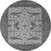 Round Oriental Gray Industrial Rug, urb1650gry