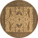 Round Oriental Brown Industrial Rug, urb1650brn