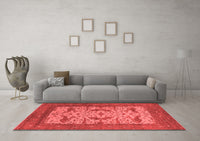 Machine Washable Oriental Red Industrial Rug, wshurb1650red