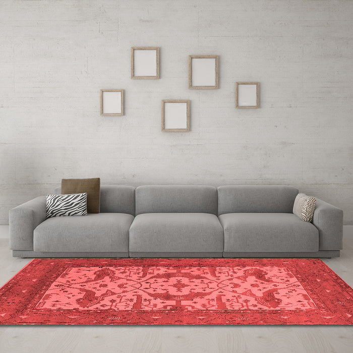 Industrial Red Washable Rugs