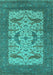 Oriental Turquoise Industrial Rug, urb1650turq