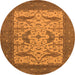 Round Oriental Orange Industrial Rug, urb1650org