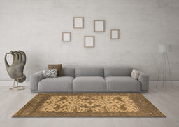 Machine Washable Oriental Brown Industrial Rug in a Living Room,, wshurb1650brn