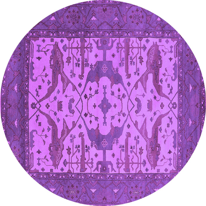 Round Oriental Purple Industrial Rug, urb1650pur