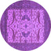 Round Oriental Purple Industrial Rug, urb1650pur