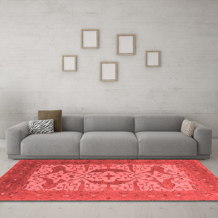 Industrial Red Washable Rugs