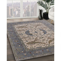 Mid-Century Modern Sandstone Brown Oriental Rug, urb1651