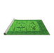 Sideview of Machine Washable Oriental Green Industrial Area Rugs, wshurb1651grn