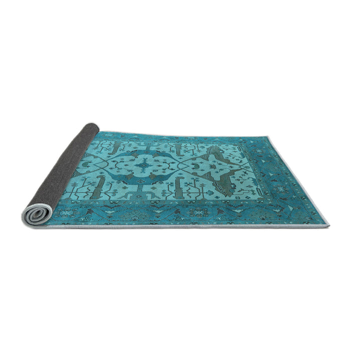 Sideview of Oriental Light Blue Industrial Rug, urb1651lblu