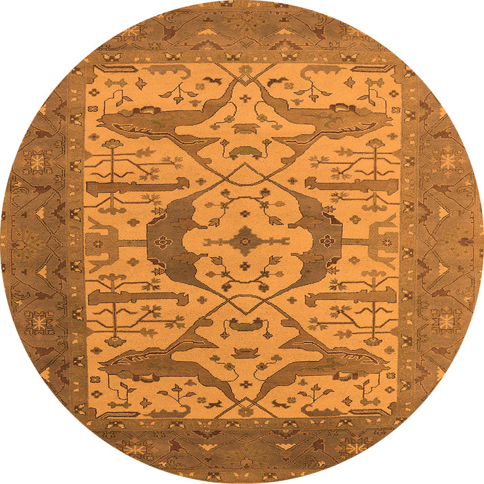 Round Oriental Orange Industrial Rug, urb1651org