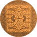 Round Oriental Orange Industrial Rug, urb1651org