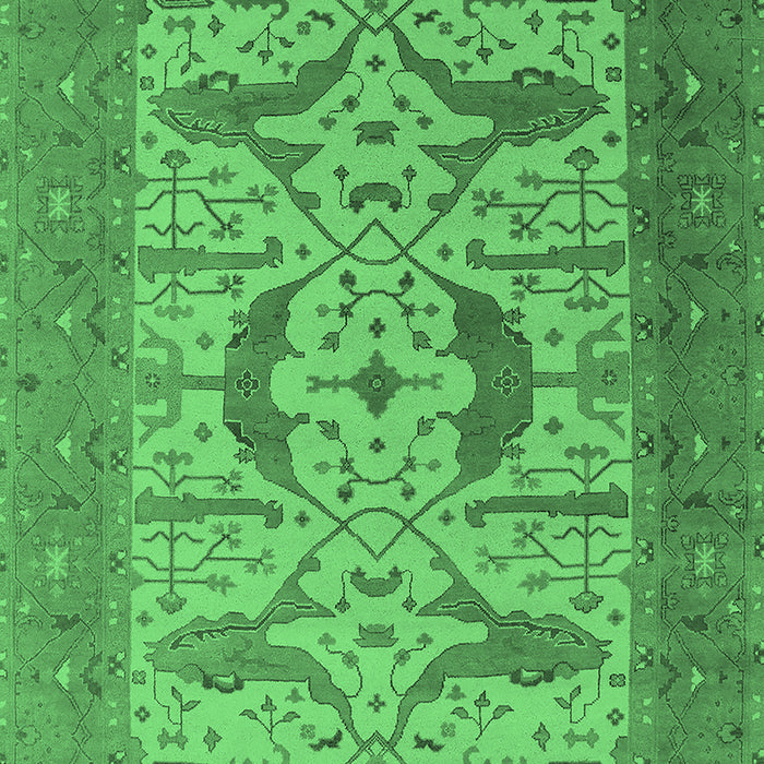 Machine Washable Oriental Emerald Green Industrial Area Rugs, wshurb1651emgrn
