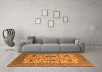 Machine Washable Oriental Orange Industrial Rug, wshurb1651org