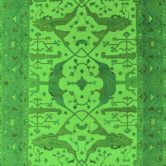 Machine Washable Oriental Green Industrial Area Rugs, wshurb1651grn