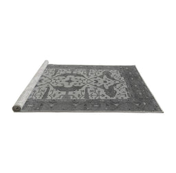 Sideview of Machine Washable Oriental Gray Industrial Rug, wshurb1651gry