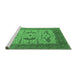 Sideview of Machine Washable Oriental Emerald Green Industrial Area Rugs, wshurb1651emgrn