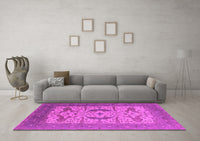 Machine Washable Oriental Pink Industrial Rug, wshurb1651pnk