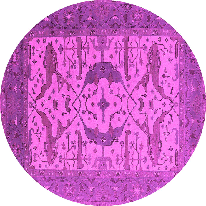 Round Oriental Pink Industrial Rug, urb1651pnk