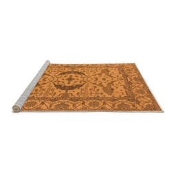 Sideview of Machine Washable Oriental Orange Industrial Area Rugs, wshurb1652org