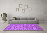 Machine Washable Oriental Purple Industrial Rug, wshurb1652pur