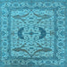 Square Machine Washable Oriental Light Blue Industrial Rug, wshurb1652lblu