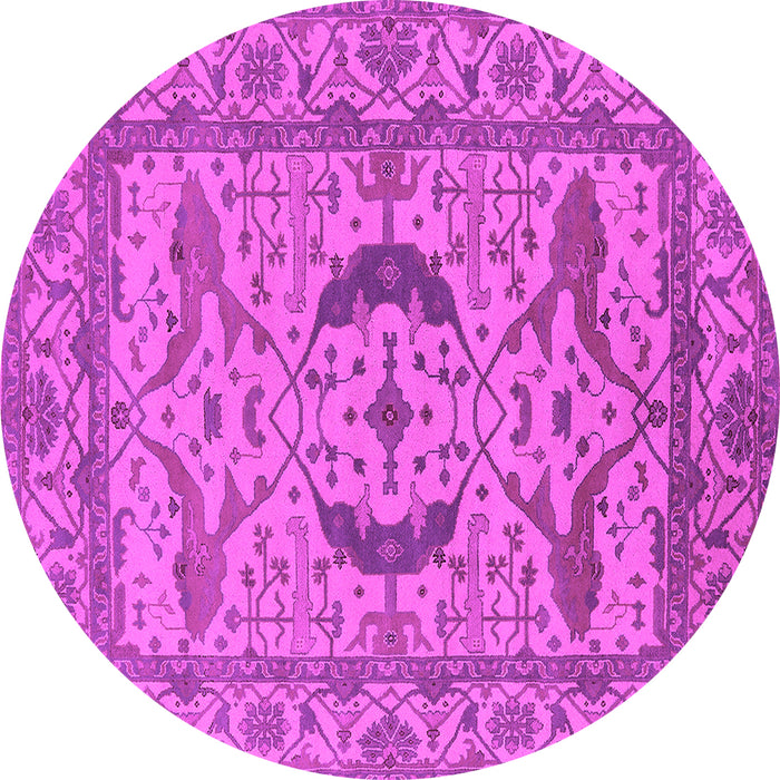 Round Oriental Pink Industrial Rug, urb1652pnk
