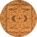 Round Oriental Orange Industrial Rug, urb1652org