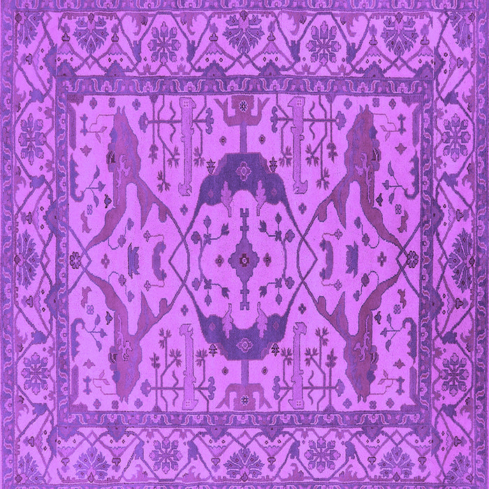 Square Machine Washable Oriental Purple Industrial Area Rugs, wshurb1652pur