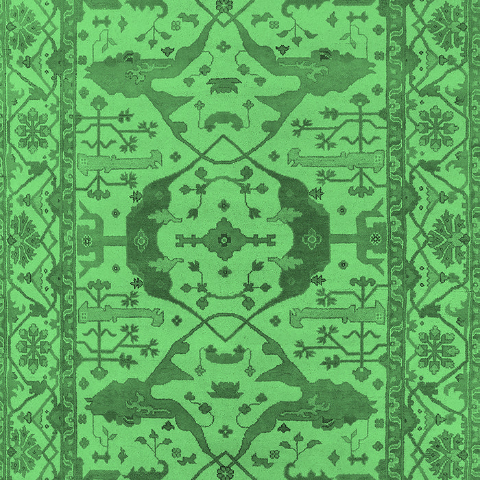 Machine Washable Oriental Emerald Green Industrial Area Rugs, wshurb1652emgrn
