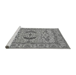 Sideview of Machine Washable Oriental Gray Industrial Rug, wshurb1652gry