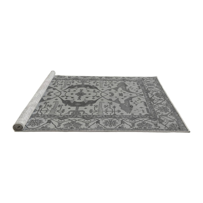 Sideview of Machine Washable Oriental Gray Industrial Rug, wshurb1652gry