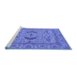 Sideview of Machine Washable Oriental Blue Industrial Rug, wshurb1652blu