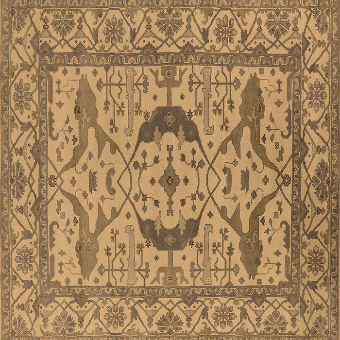 Square Machine Washable Oriental Brown Industrial Rug, wshurb1652brn
